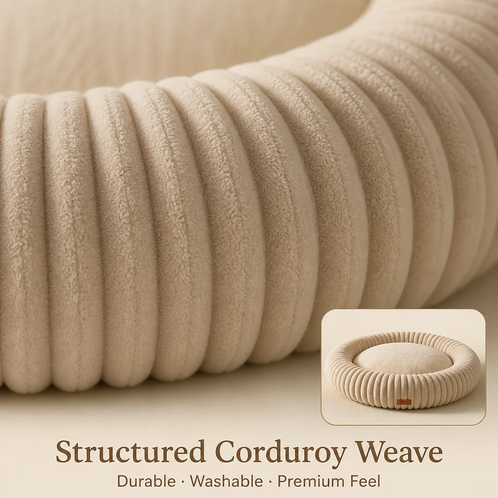 Corduroy Orthopedic Dog Cat Bed Raised — Product details 6