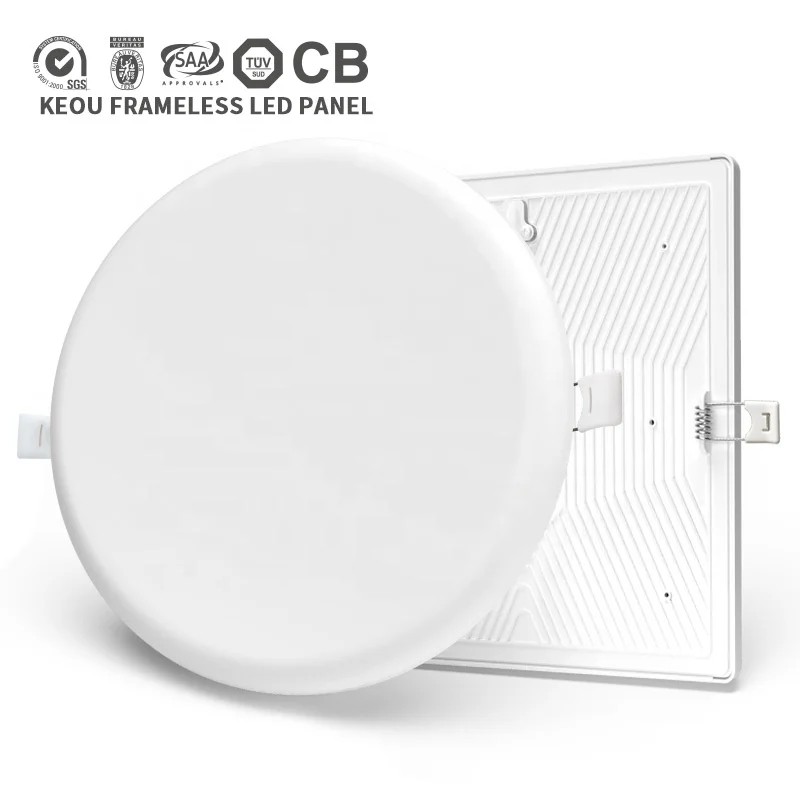 super bright OEM smart dimmable rohs ip44 ultra slim recessed surface mounted frameless round led panel light 18w ceiling price