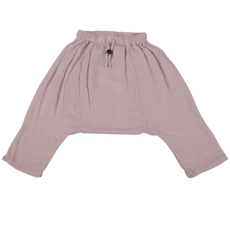 
 Мягкие дышащие простые бамбуковые хлопковые муслиновые детские брюки  