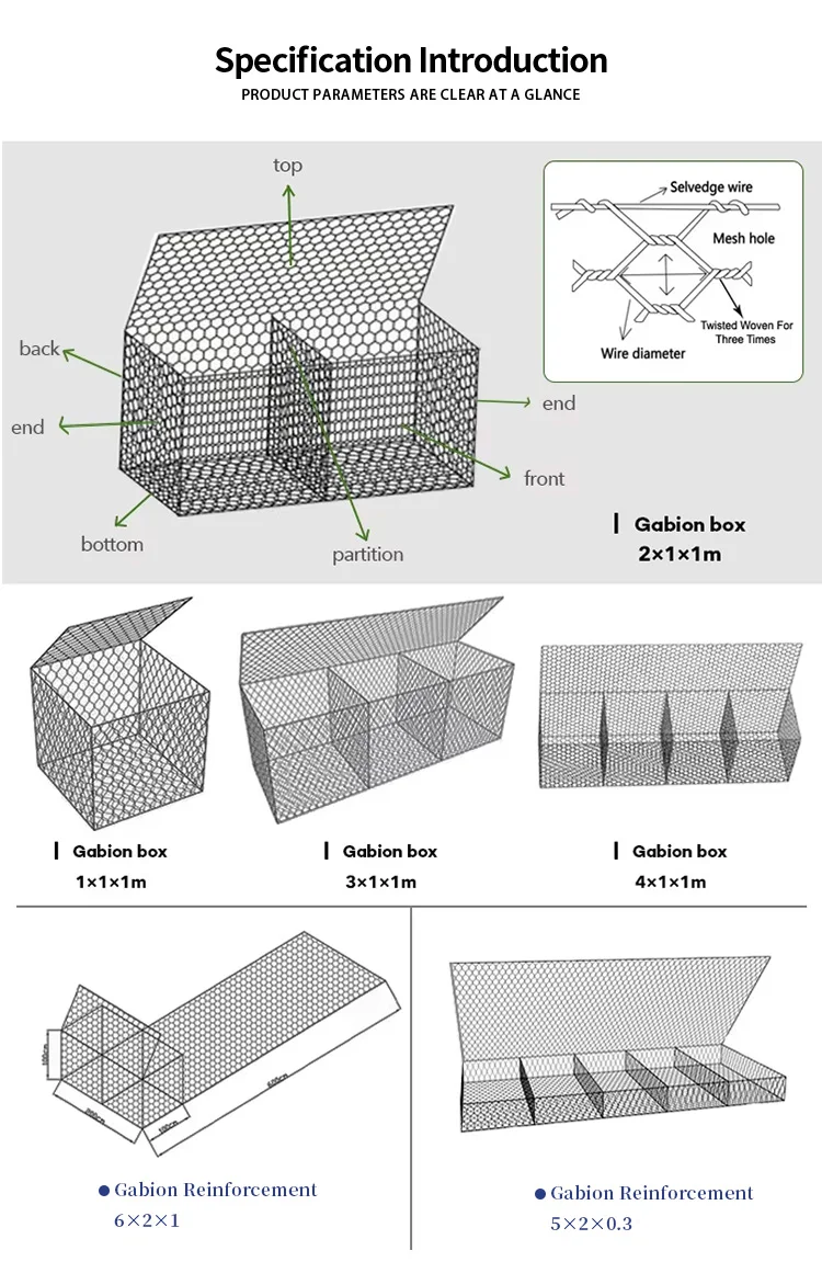 product galvanized iron wire gabion slope protection stone cage net welded chain link mesh for retaining wall969-3