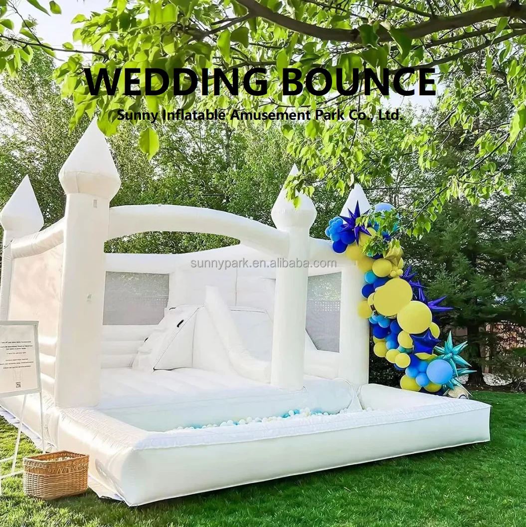 Commercial Lavender Bouncy Castle Inflatable Bounce House White Bouncy ...