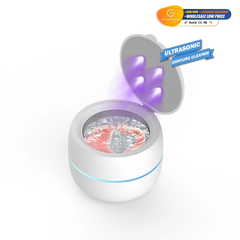 OEM Mini Household Heating Function Denture Jewelry Retainer Dental Mouth Guard Toothbrush Retainer Cleaner Ultrasonic Jewelry