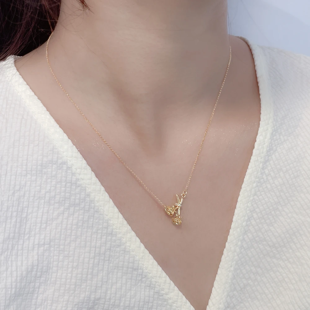 product wholesale fashion jewelry custom gold plated glamour statement copper diamond flower necklace earrings jewelry set for women-6