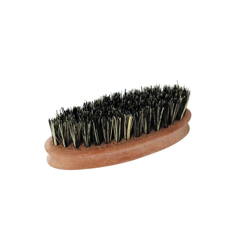 Factory Supply Custom Logo Vegan Beard Brush Natural Plant Fiber Tampico Bristles Walnut Handle Beard Grooming Brush for Care