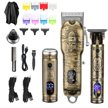 JM-2023 Professional Tondeuse Beard Nose Trimmer Razor Shaver Grooming Kit Adjustable Hair Trimmer Set Electric Battery