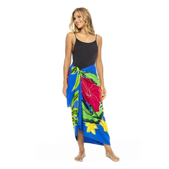 small MOQ customize print soft Rayon fabric 70x45inch pareo sarong beach cover up