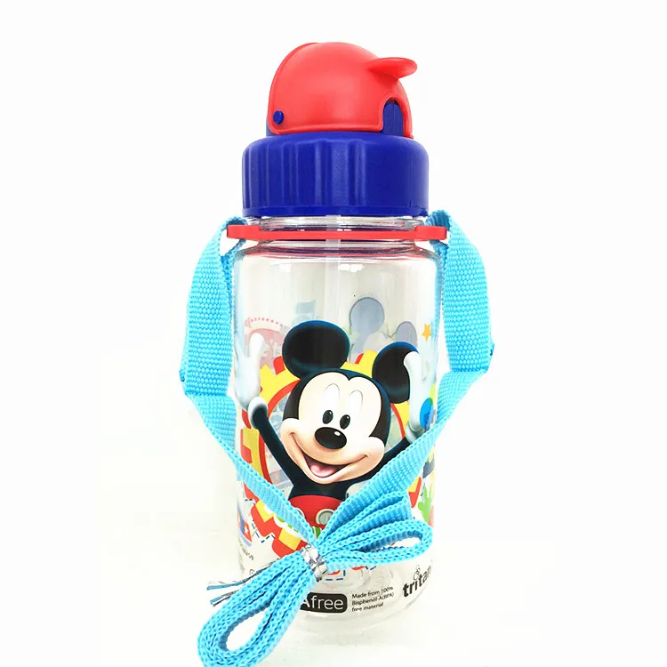 YAQI BPA free baby water bottle with straw flip lid custom KIDS cartoon  printing