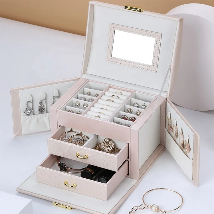 Jewelry Display Case Showcase Jewellery Box Organiser for Necklace Earrings  Bracelets Rings Accessories