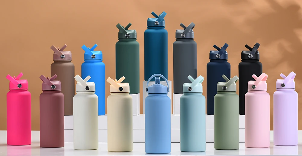 Customized 32oz Double Wall Sports Travel Vacuum Bottle