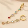 Four colored diamond earrings gold