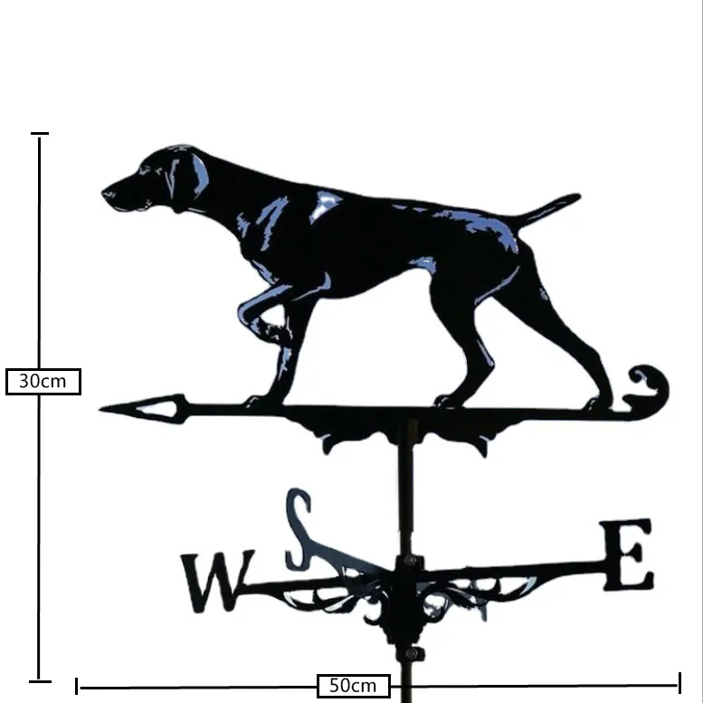 
 Home Decoration Housetop Roof Windmill Wind Spinner Metal Weather Vane with Hunting Dog Shaped for Garden Yard Decoration  