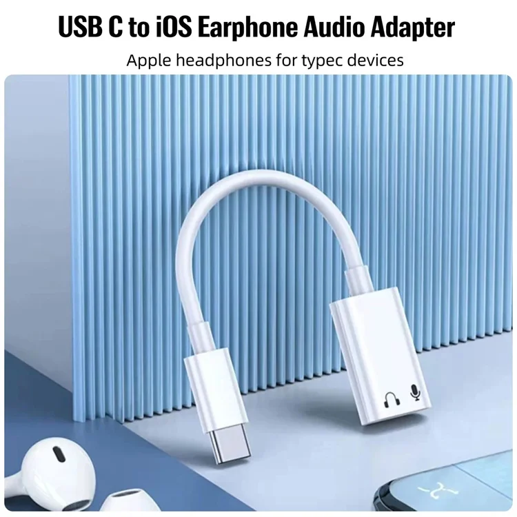 USB C to for Ios Audio Headphone Adapter for IP 16 15 Pro Max Pad Pro Type C HIFI Aux Earphone Cord Connector
