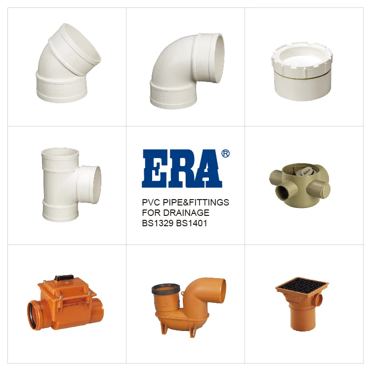 ERA Pvc Sanitary Fittings Floor Drain with ISO Standard 50MM Plastic Drainage Fitting