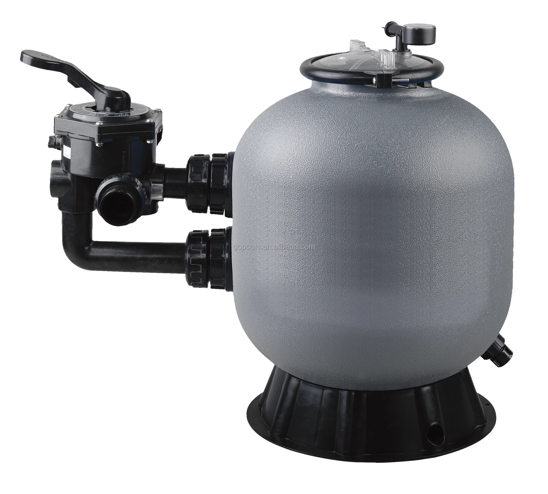 Top&side Mounted Multiported Valve Blowing Molded Sand Filter For Pool ...