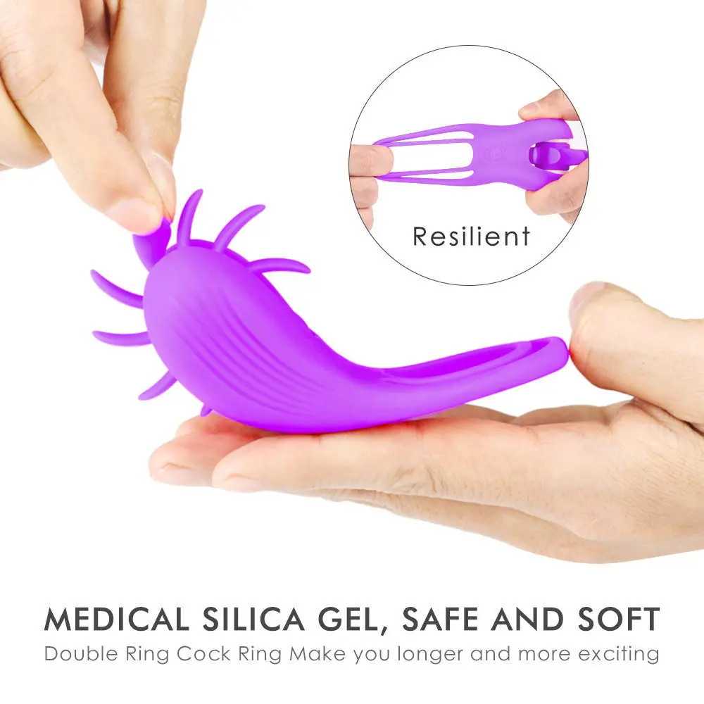 10 Frequency Rotation Magic Tongue Vibrator Ring Universal Female Vibration Shocking Eggs Penis Rings Product