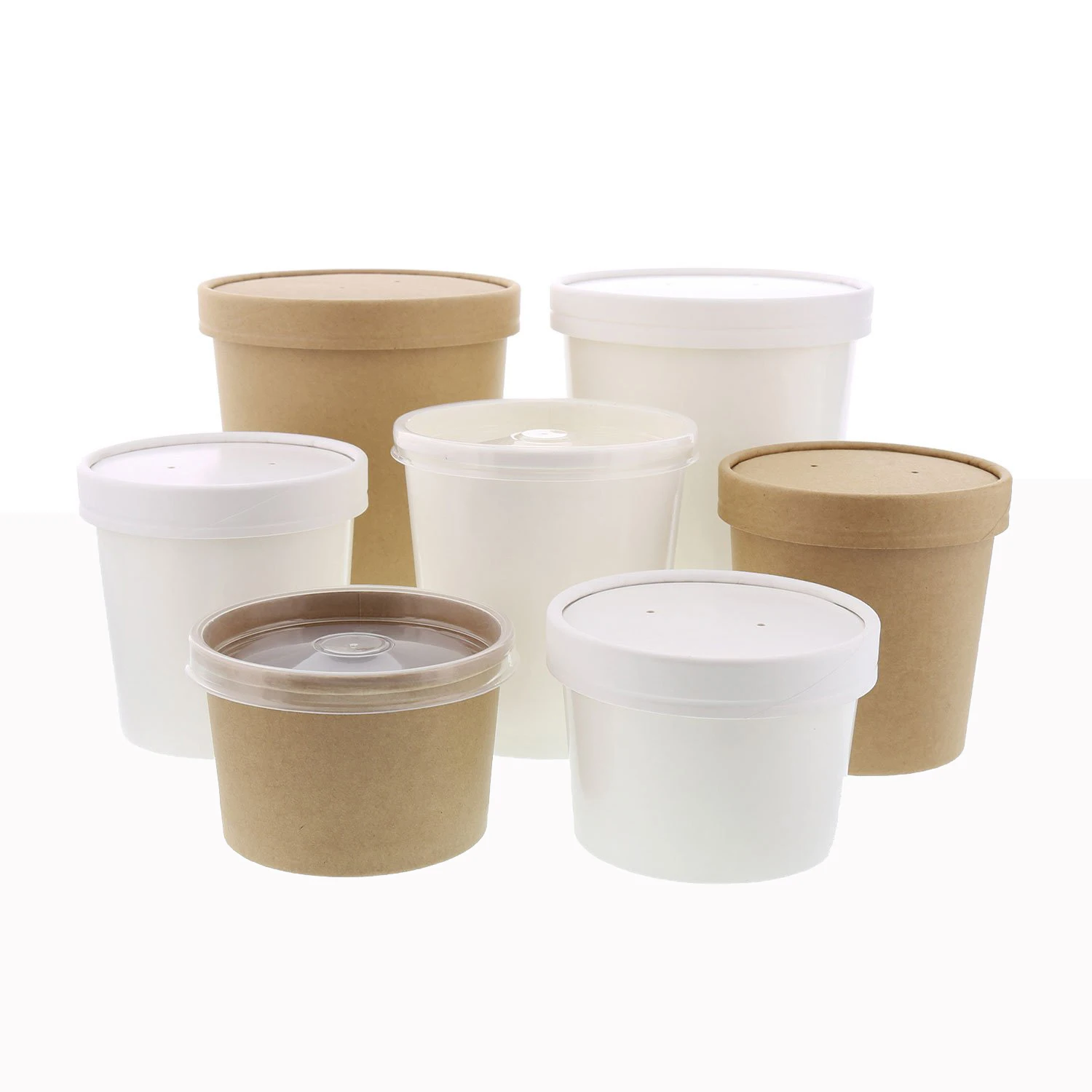 Disposable Container Noodle Cup Kraft Custom Printed Paper Hot Soup