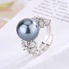 open size Platinum gray bead ring
