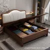 Walnut bed with 2 bedside tables