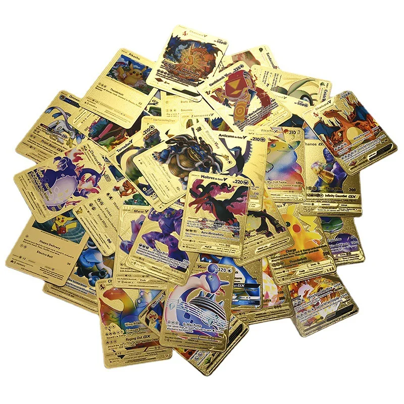 Source NEW ARRIVAL Colorful Gold Foil Pokemon TCG Cards Silver