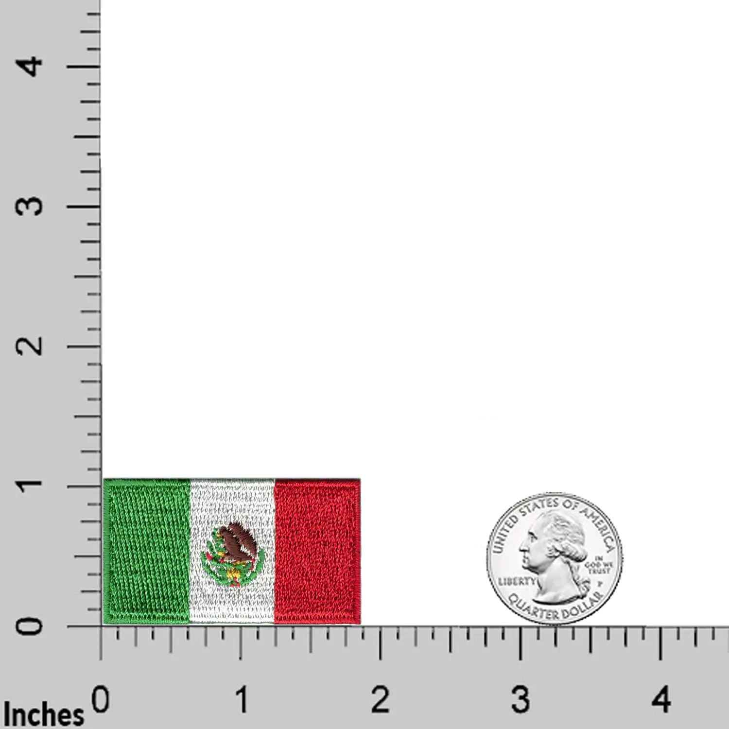 Durable Rectangular Sew on Mexico Embroidery Iron on Mexican Country Flag Patches for Hats Backpack Shirt