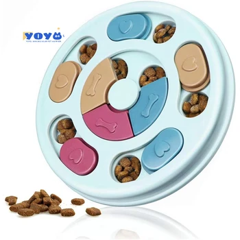 Yoyo Custom Dog Puzzle Feeder Feeding Toy Turntable Interactive Dog Game Enrichment Toys For Puppy Dispenser Dog Treat Training