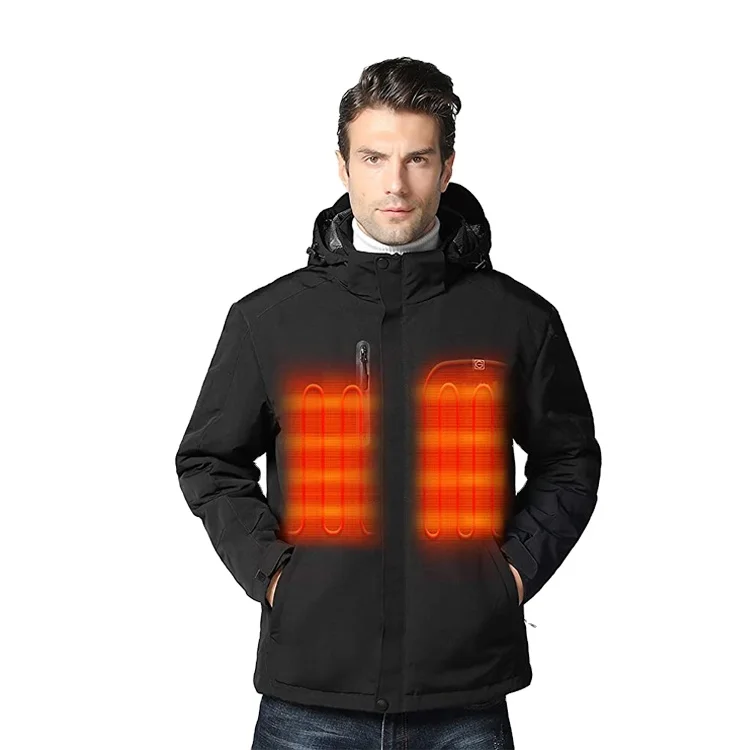 Windproof Keeping Warm Electric Battery Heating Hooded Jackets With Usb