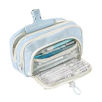 Five-Layer Large Capacity Pencil Case: Colorful Drawstring Design for Organized Learning Stationery Storage