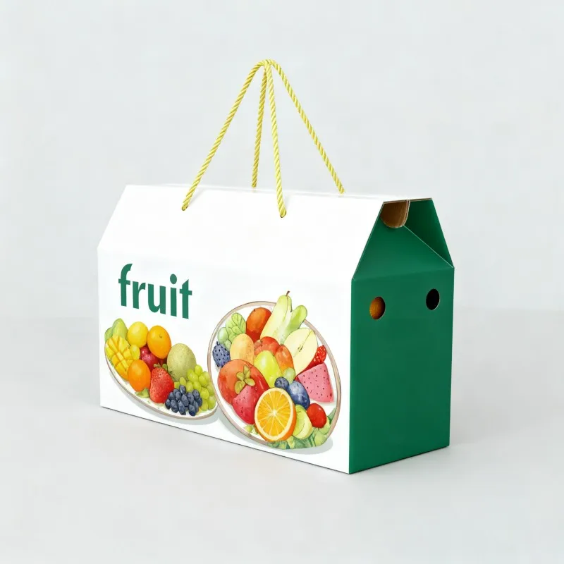 Fabrikk tilpasset frukt grønnsaker med håndtak boks soya blekk pappboks for helligdags gave lav minste bestillingsmengde midthøst månekaipapirboks