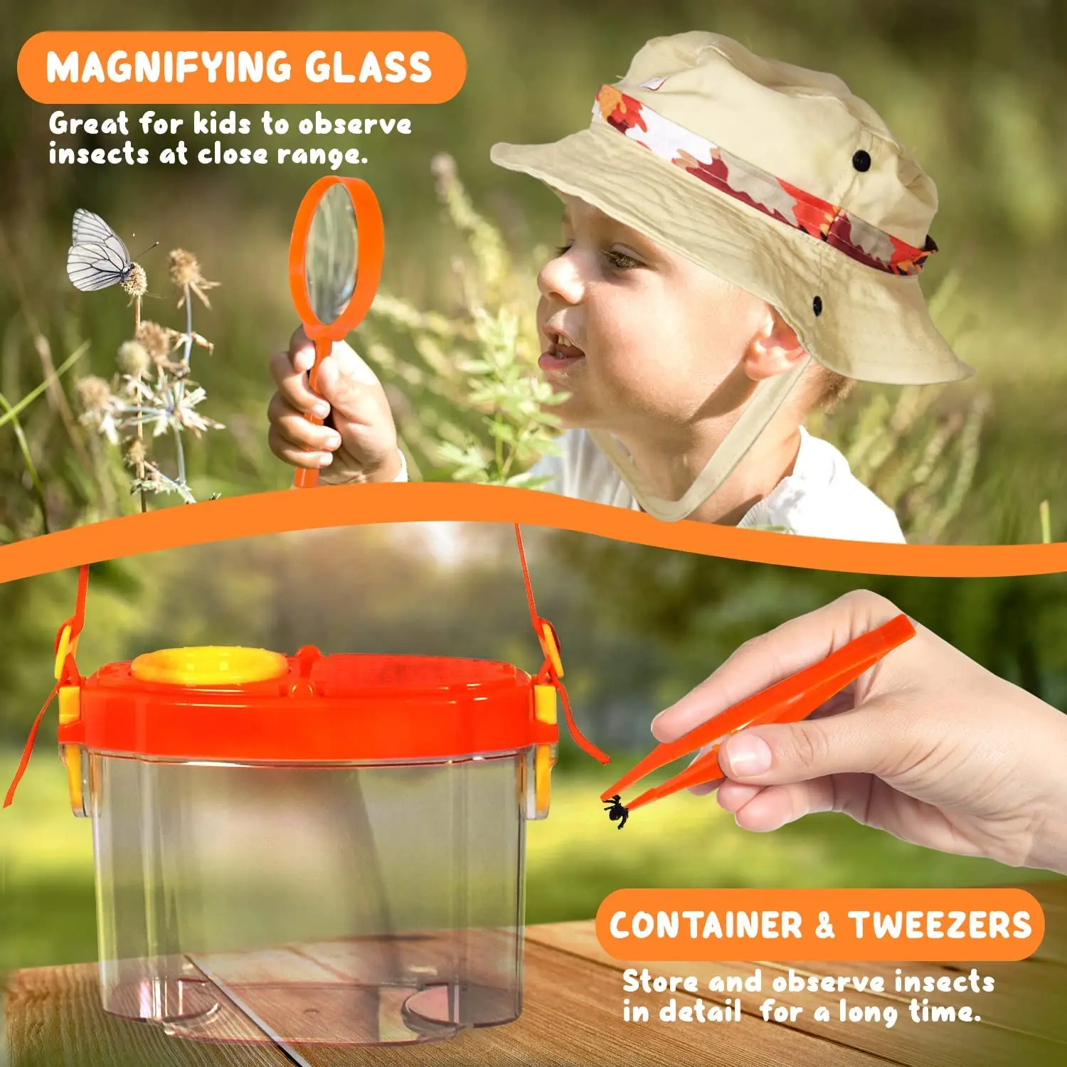 Kids Outdoor Adventure Explorer Set Camping And Backyard Safari Kit With Hat And Vest Buy