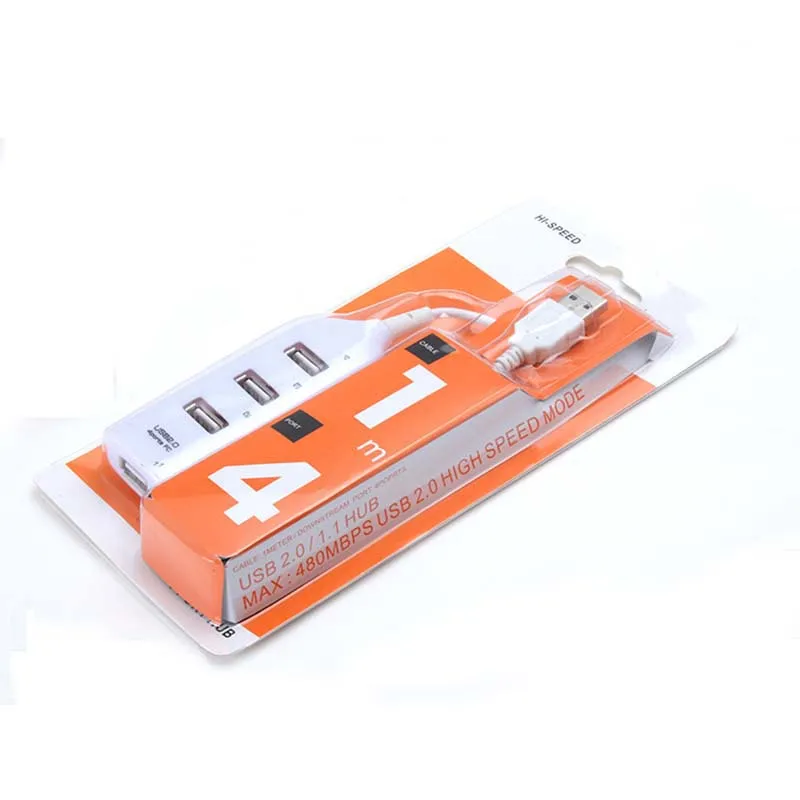 Cantell  USB2.0 4-port Extender Plug Spot Usb Splitter Hub2.0 Integrated Line 1 Drag 4 Usb Converter
