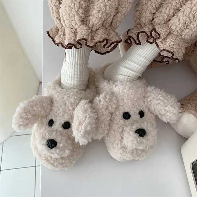 Pantoufles Vache Peluche - Chaussons Chauds Hiver Pour Femme/homme, Semelle Antidérapante, Intérieur/extérieur