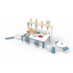 EDULAND Modern Wooden Barbecue Grill Set Multifunctional Educational Food Toy 3 Years Old Kids' Induction Kitchen Food Toys