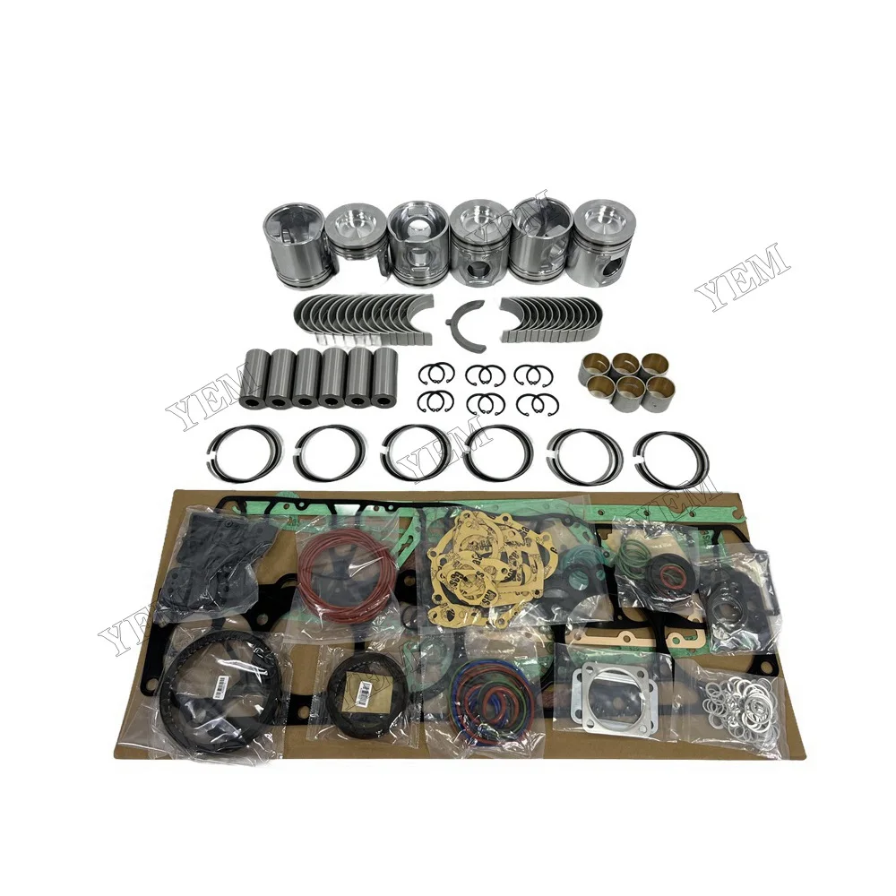 Engine Repair Kit With Cylinder Bearings Piston Rings Gaskets Compatible for Volvo D7E Replacement Standard Size Engine Parts 6