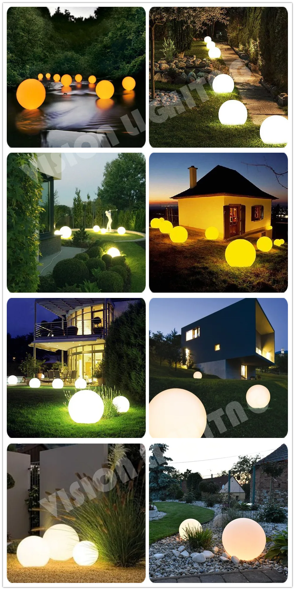 Ball Led Standing Lamp Solar Garden Globe 50cm Led Sphere Led Ball