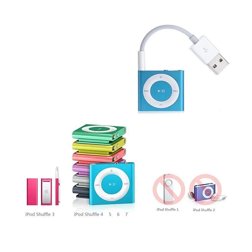 Cabo USB Amigável Yitkor com Conector/Plugue Jack de 3,5 mm para Carregador  de iPod Shuffle 3ª 4ª 5ª /6/7, image size:1000x1000