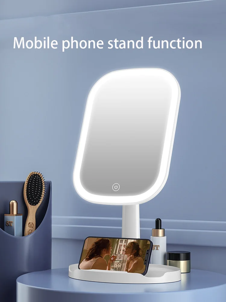 Makeup Mirror Desktop Smart Charging With Light Girl Makeup Mirror