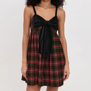 Wisrise Fashion Factory New Wholesale Women's Preppy Sexy Style Plaid Sleeveless Flared Hem Mini Dress