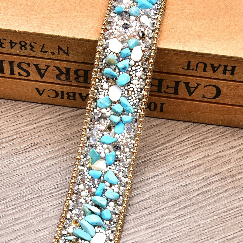 2.5cm Diamond Rhinestone Trim Ribbon - 50cm Roll, Red Stone Gold Chain For DIY Crafts - View #7