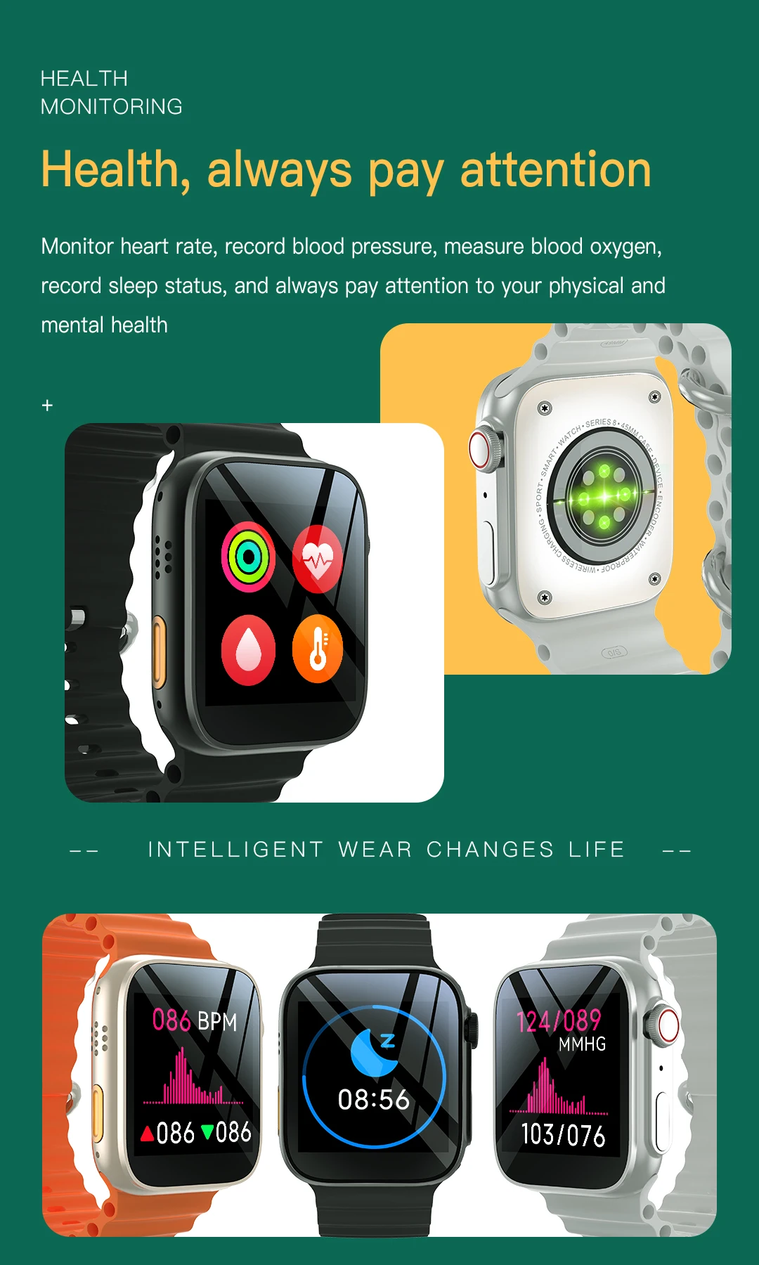 Smart Wear Watch Dual Bt Call Health Monitoring Multiple Sports Smart