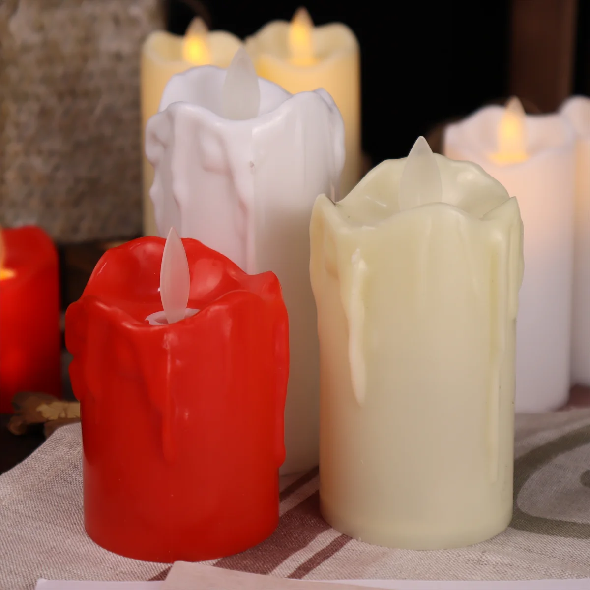 product flameless led candle thick tears candle desktop festival christmas party decoration home decoration-31