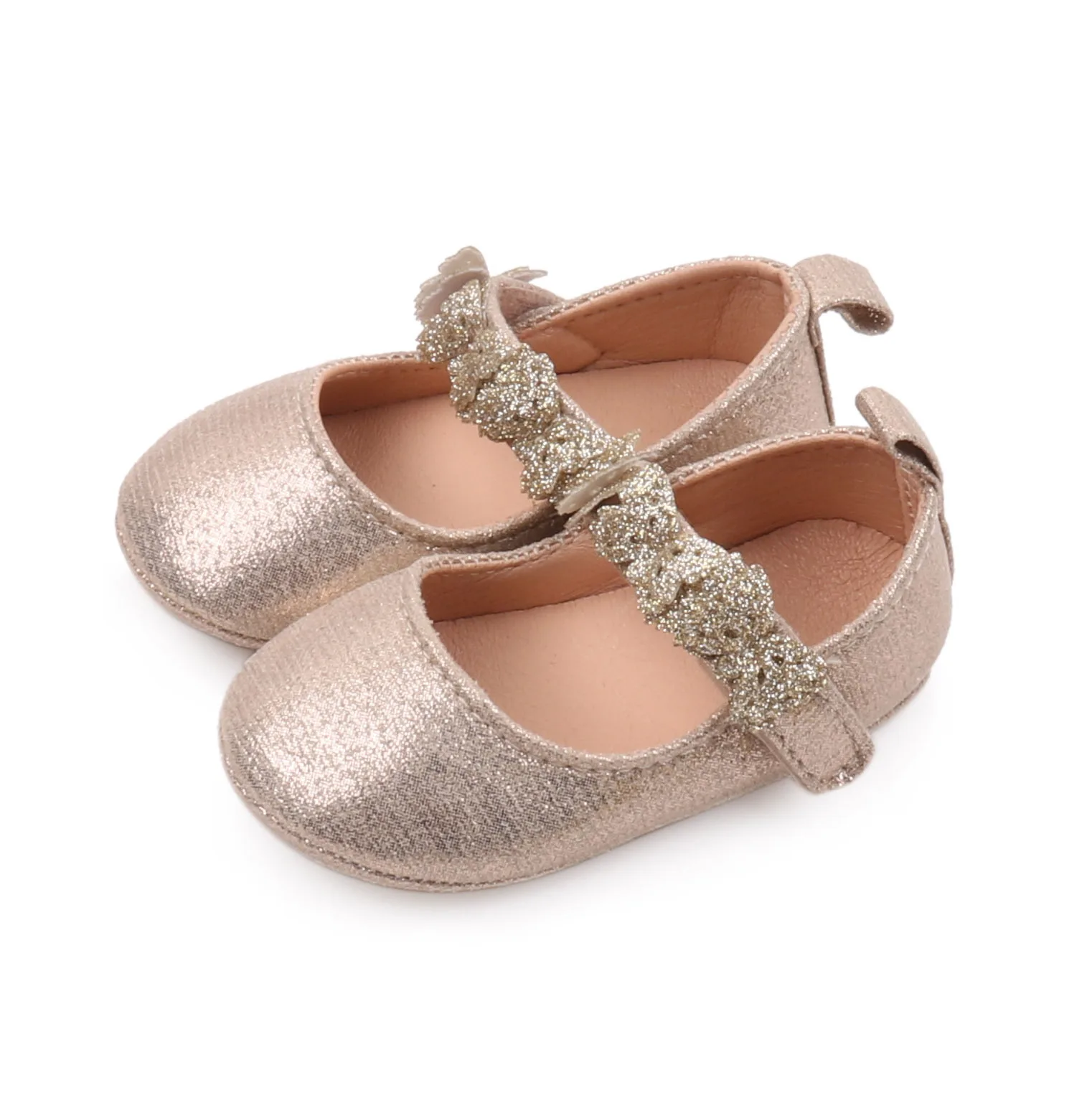 Hot Selling Gold Color Bling Princess Baby Girl Shoes Party Evening Girl Shoes manufacture
