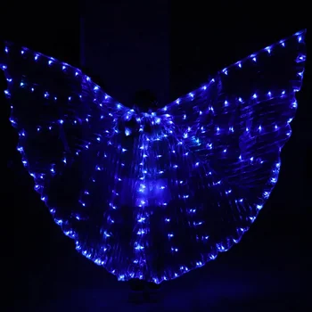 Blue isis Led light wings adult dance luminous props belly dance cloak fluorescent butterfly dance ballet costume
