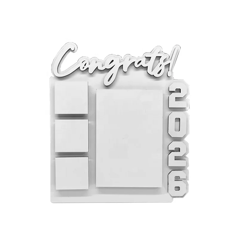 Graduation Gift 3D Steric Customized Logo Congratulations 2026 Photo Slate Sublimation Blank Congrats 2026 Photo Frame