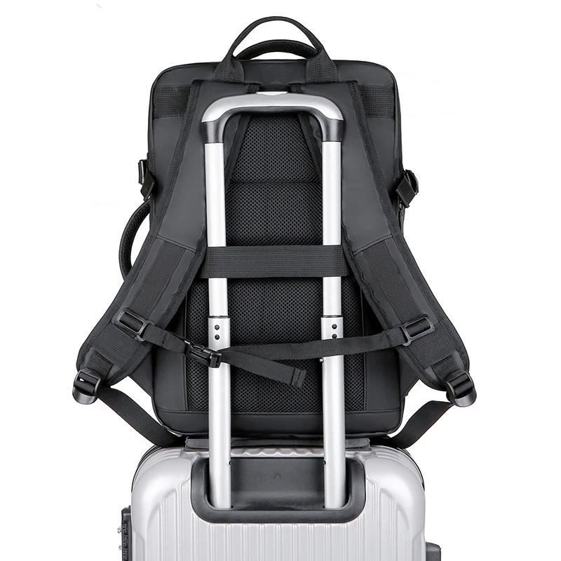 Custom Black Women Office Work Computer Bag Trolley Business Expandable Usb Charger Travel Laptop Bags Backpack for Men
