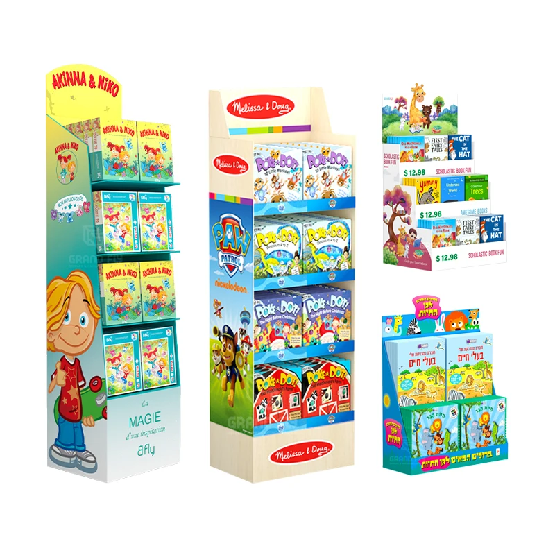 Custom Stationery Cardboard Display Stand Countertop PDQ Display Box Retail Book Pencil Marker Corrugated Paper Display Racks