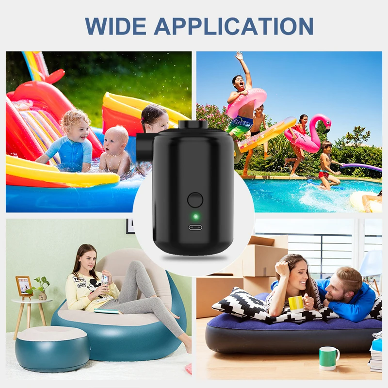 Small Multifunctional Automatic Rechargeable Electric Mini Air Pump Electronic Household Inflatable Handheld Made Plastic - view 6
