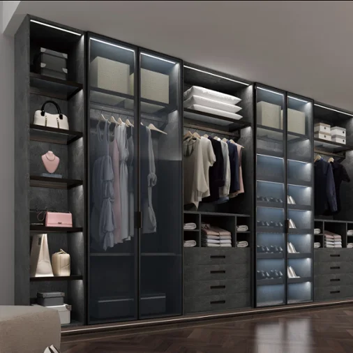 High-Quality Large Capacity Wardrobe Closet Organizer, MDF Wooden Cabinet for Storing Clothes