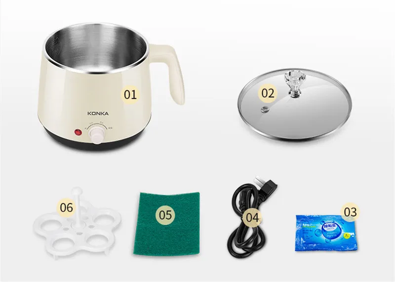 KONKA 220V Mini Multifunction Electric Cooking Machine Single/Double Layer Available Hot Pot Multi Electric Rice Cooker