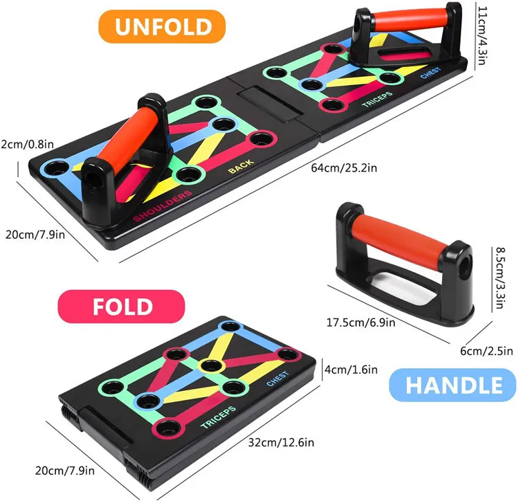 Foldable 12 In 1 Train Gym Fitness System Push Up Plate Workout ...