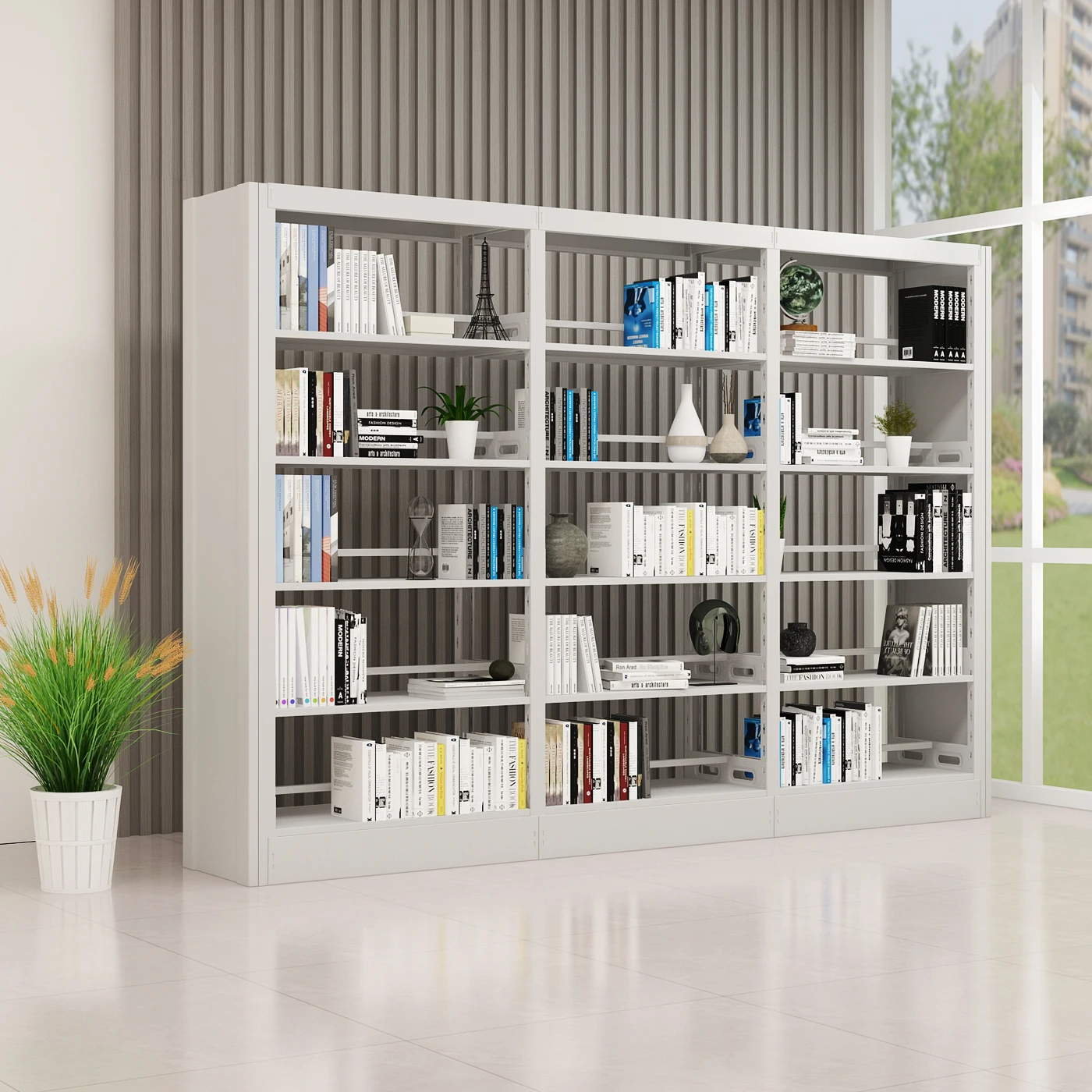 Library Furniture Book Shelf Metal Frame Steel Etagere School